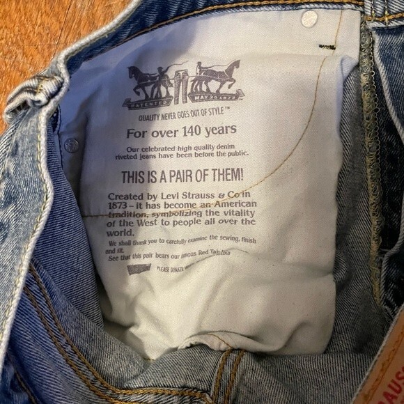 Levi’s 505 Regular Fit Western Med Wash Bootcut Denim Mens Jeans Size 34/30 - Picture 5 of 8